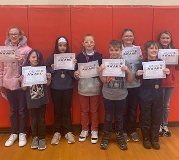 Picture of students who recieved the monthly 4th-5th Grade Achievers Award