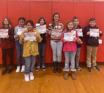 Picture of students who recieved the monthly 4th-5th Grade Citizens Award