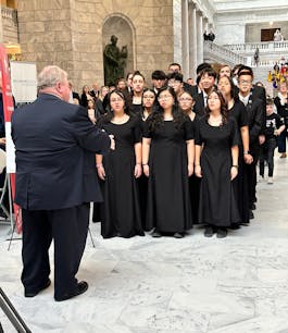 Choir students singing