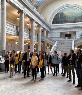 Students on tour at Utah State Capitol