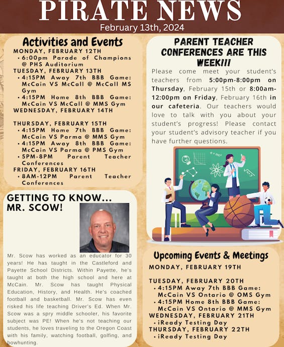 Image of the Pirate Newsletter 02/13/24