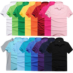 Shirt Polo Short Sleeve Kids Boys Girls School Uniforms Natural Solid Color New